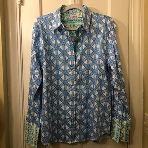 Tizzie Rome Geometric Shirt Blue Size XL